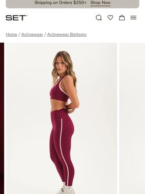 SET Activewear Burgundy Sports Bra & Leggings Set